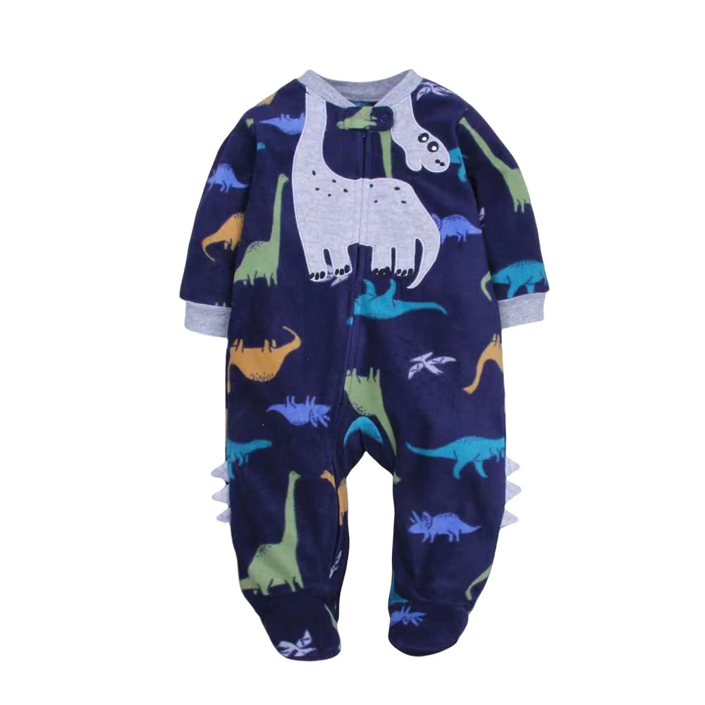 Cosy Animal Fleece Romper | Newborn–12 Months