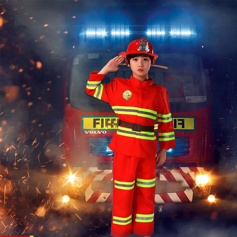 Kids Firefighter Costume – Role Play Uniform Set