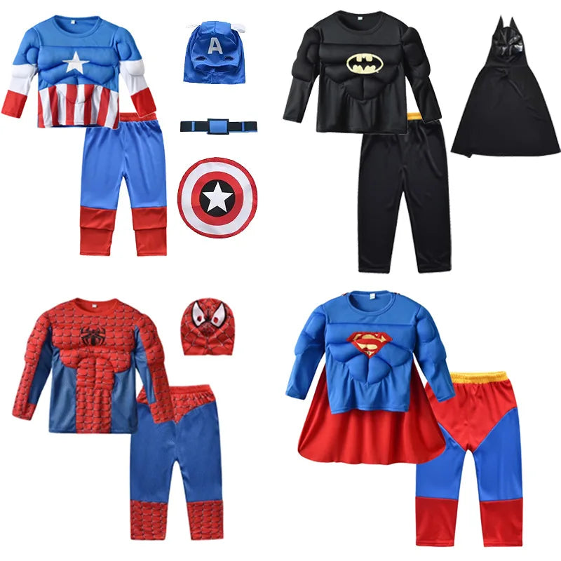 Avengers Superhero Hulk Captain America Cosplay Costume Boys
