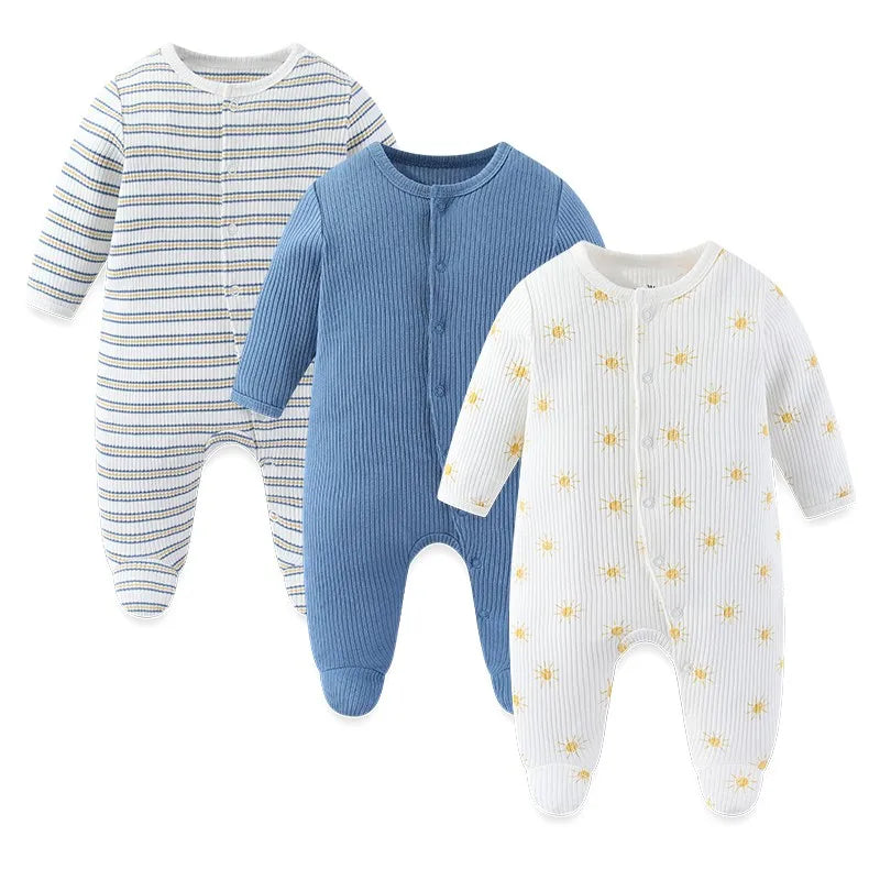 Kiddiezoom 3 Pcs/Lot Autumn Winter Unisex Cartoon Long Sleev