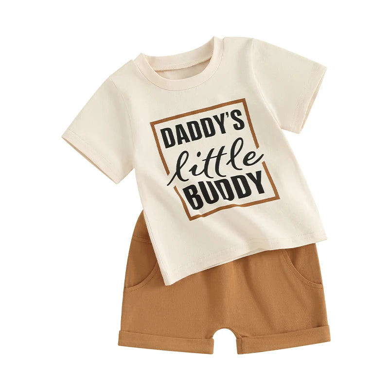 Citgeett Summer Toddler Boys Outfits Letter Print Short Slee