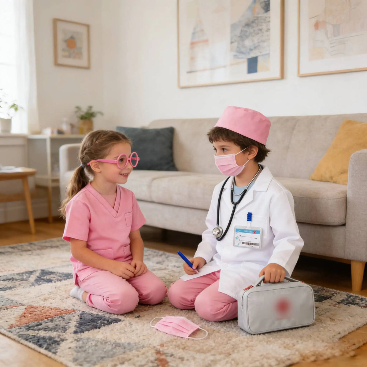 Kids Doctor & Nurse Costume with Accessories Set