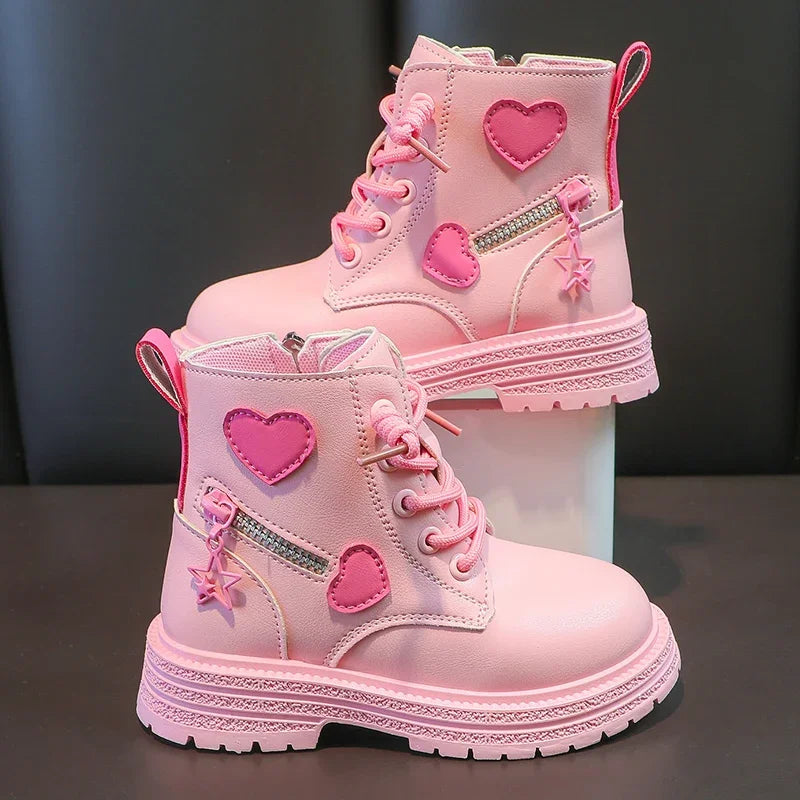 Girls Boots Kids Rubber Boots Cool Girl Autumn and Winter Co