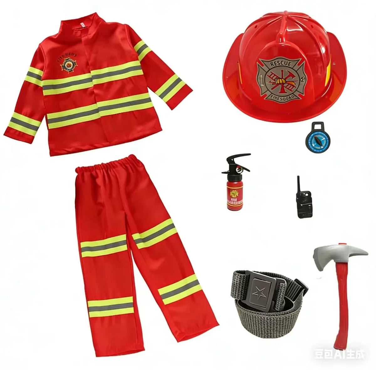 Kids Firefighter Costume – Role Play Uniform Set