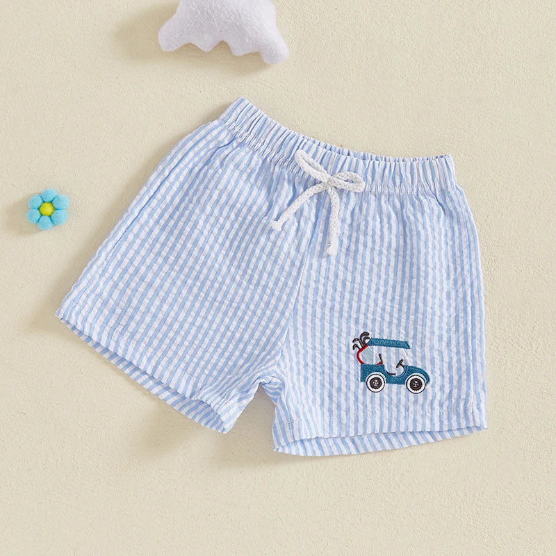 1-5Y Toddler Boys Football Shorts Seersucker Swim Trunks Gol