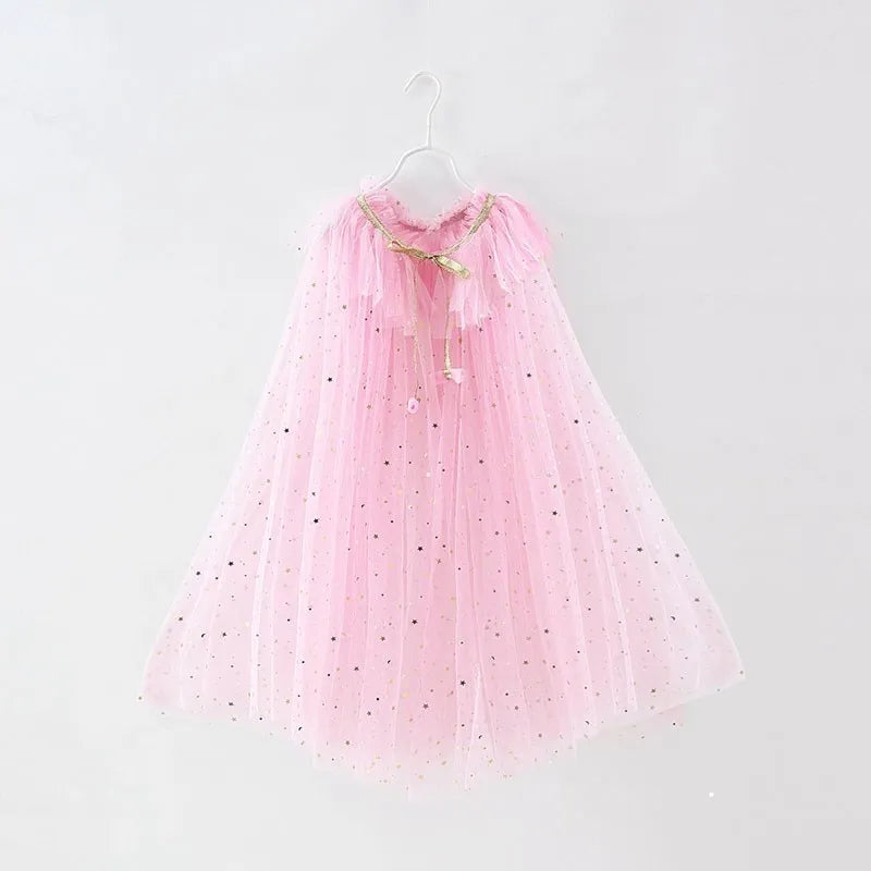 Girl Costume Children Elegant Dress Cape Kids Christmas Hall
