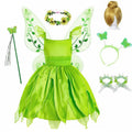 Girls Flower Fairy Dress Up Kids Princess Dress With Wings H