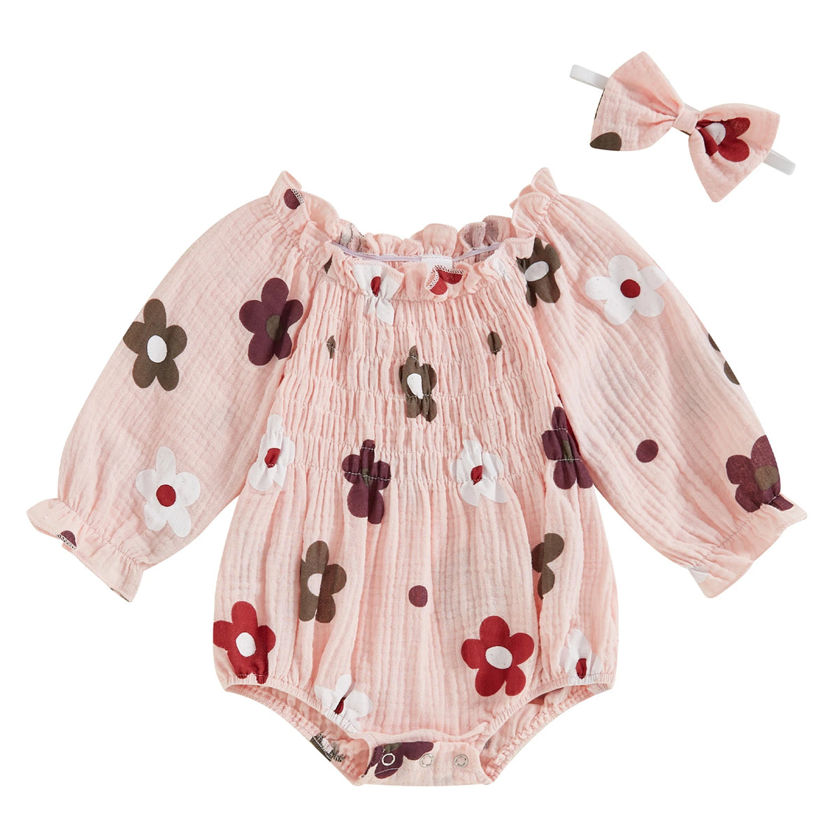 Autumn Floral Baby Romper & Headband Set