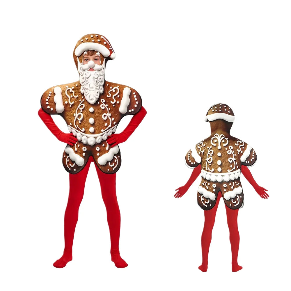 Christmas Gingerbread Santa Stage Performance Costume Ginger