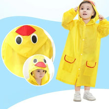 Load image into Gallery viewer, Cartoon Animal Rain Poncho for Kids Outdoor Waterproof Boys