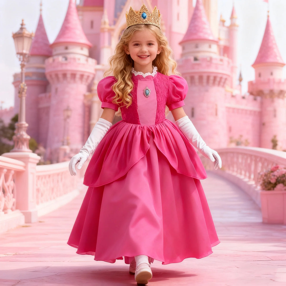 Peach Princess Ball Gown Costume Dress