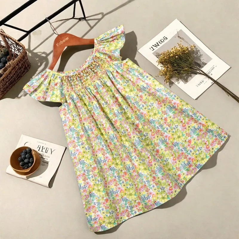 Floral Summer Dress for 1 2 3 4 5 6 Years Girls Smocking Des