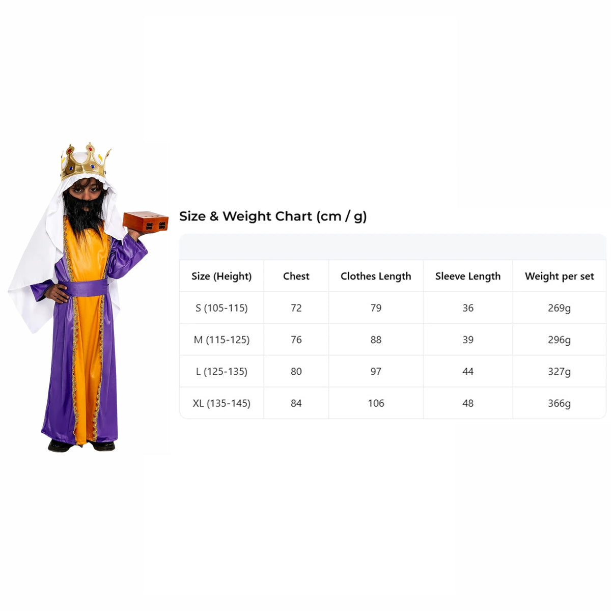 Shepherd King Fancy Dress Robe & Crown Set