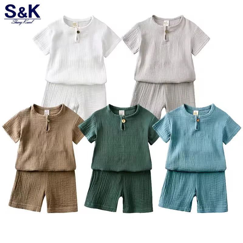 Cotton Linen T-Shirt & Shorts Set
