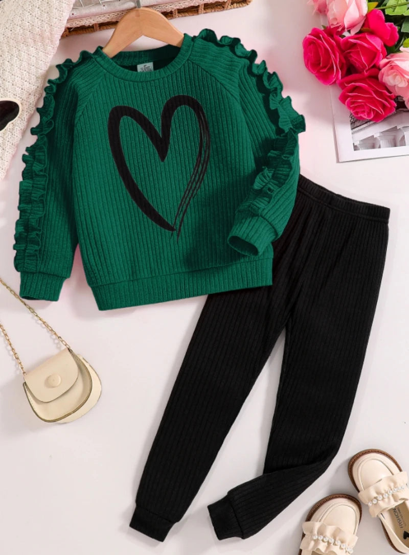 Spring and Autumn children fashion sports set girls sweater