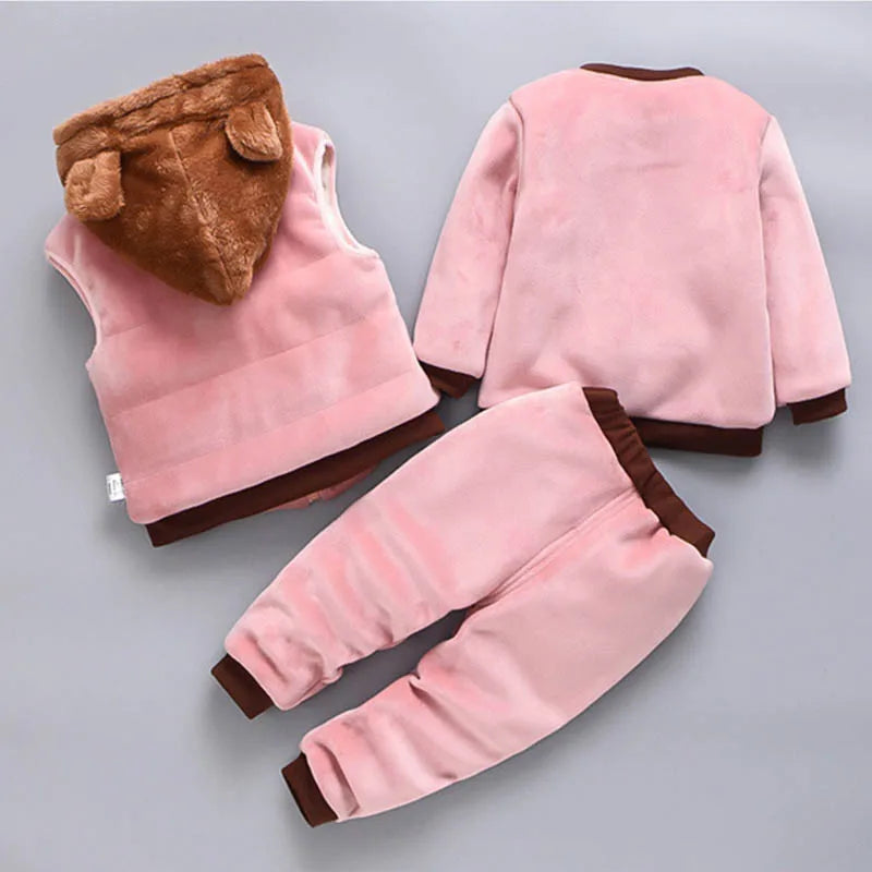 Cosy Fleece Hooded Outfit Set for Toddlers