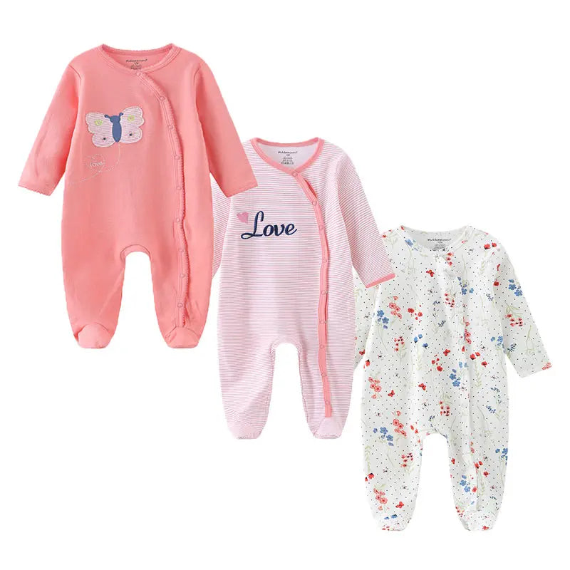 Kiddiezoom 3 Pcs/Lot Autumn Winter Unisex Cartoon Long Sleev