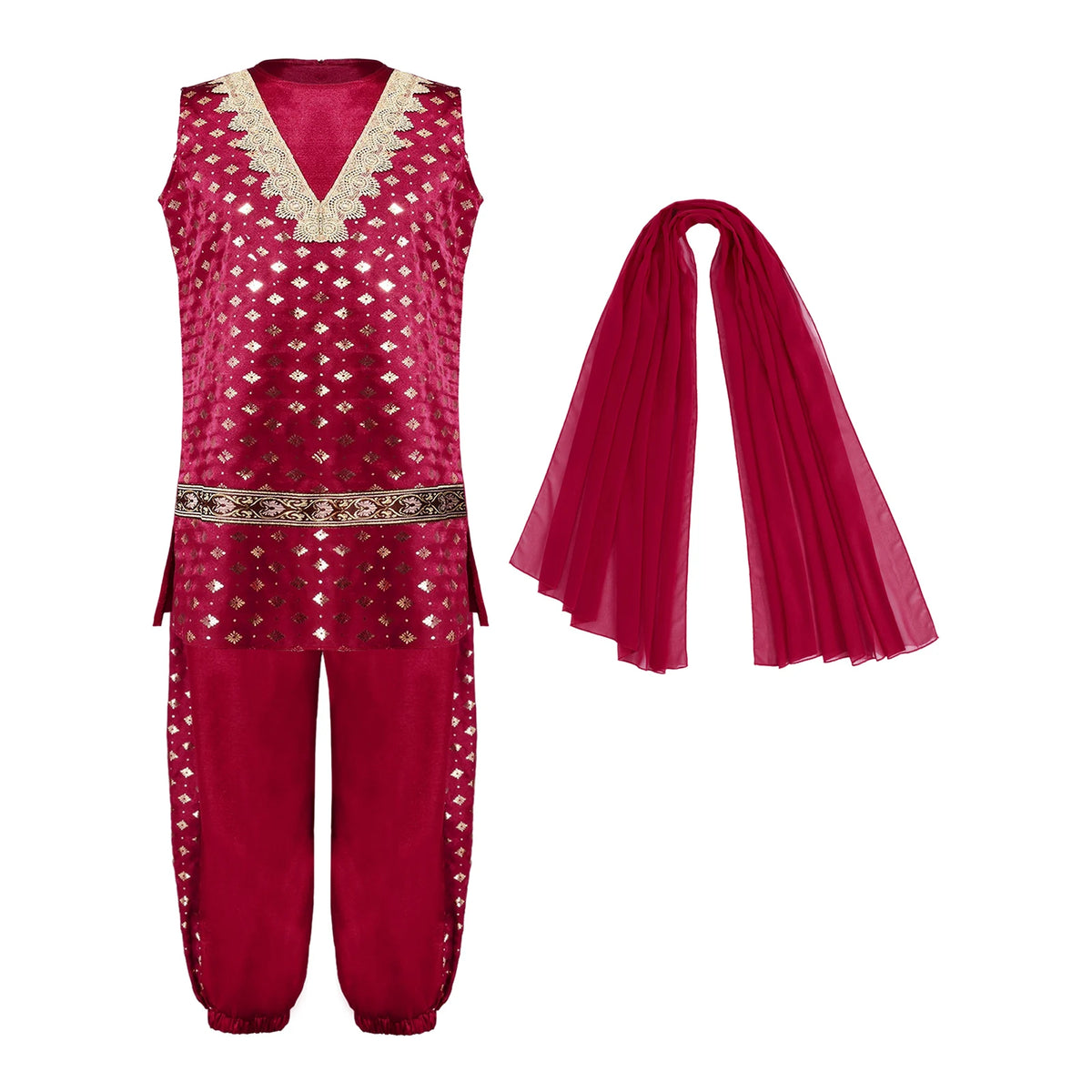 Girls Purple Indian Kurta Set with Dupatta