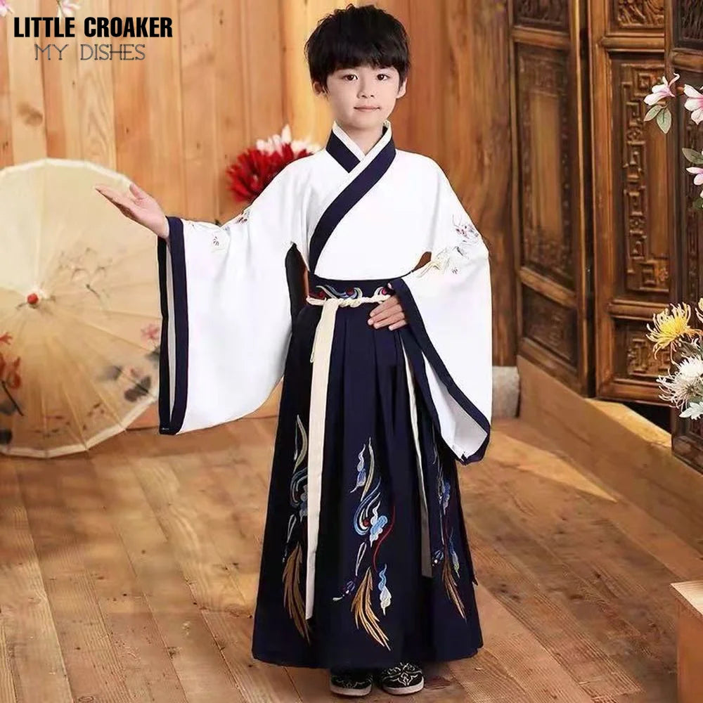 Boys Hanfu Stage Outfit Chinese Dress Baby Boy New Year Tang