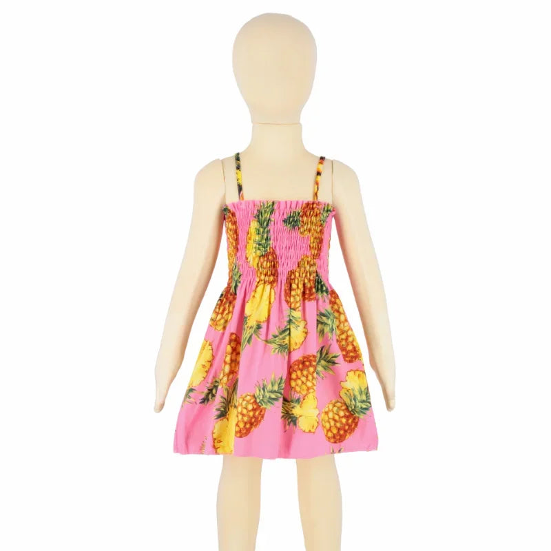Summer Girls Princess Beach Dress Strapless Floral Print Sle