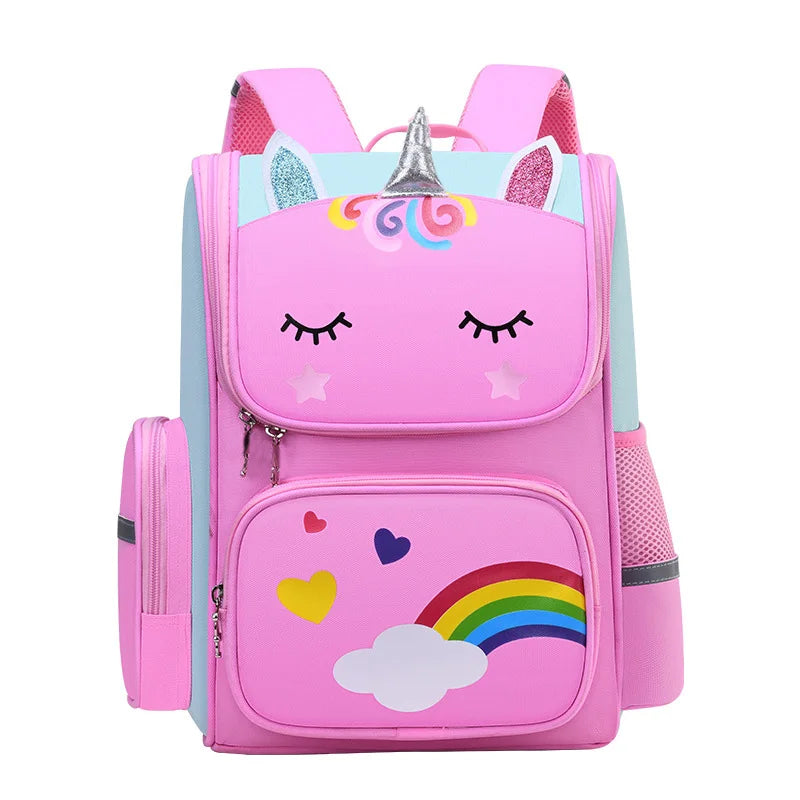Kid Backpack for Girl Unicorn Children Bookbag Rainbow Eyes