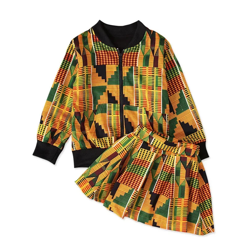African Ankara Two-Piece Set | Kids Traditional Dress