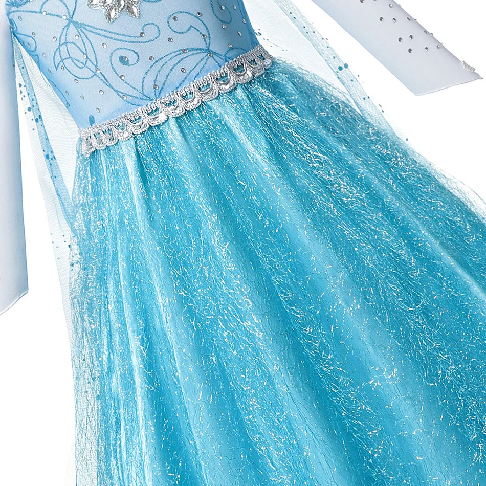 Summer Fancy Queen Elsa Anna Costume Girls Princess Dress To