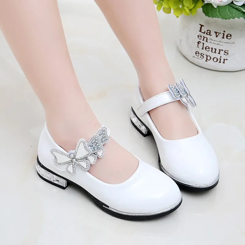 Girls Leather Shoes for Party Wedding Kids Performance Shoes