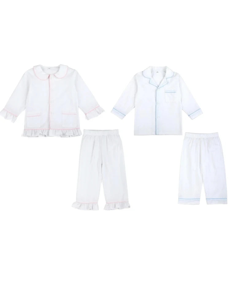 Ruffkids Summer Kids Pajamas Cotton Seersucker Sibling Match