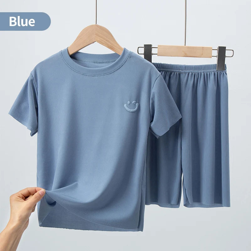 Ice Silk Summer Pyjamas | Boys & Girls Short Set
