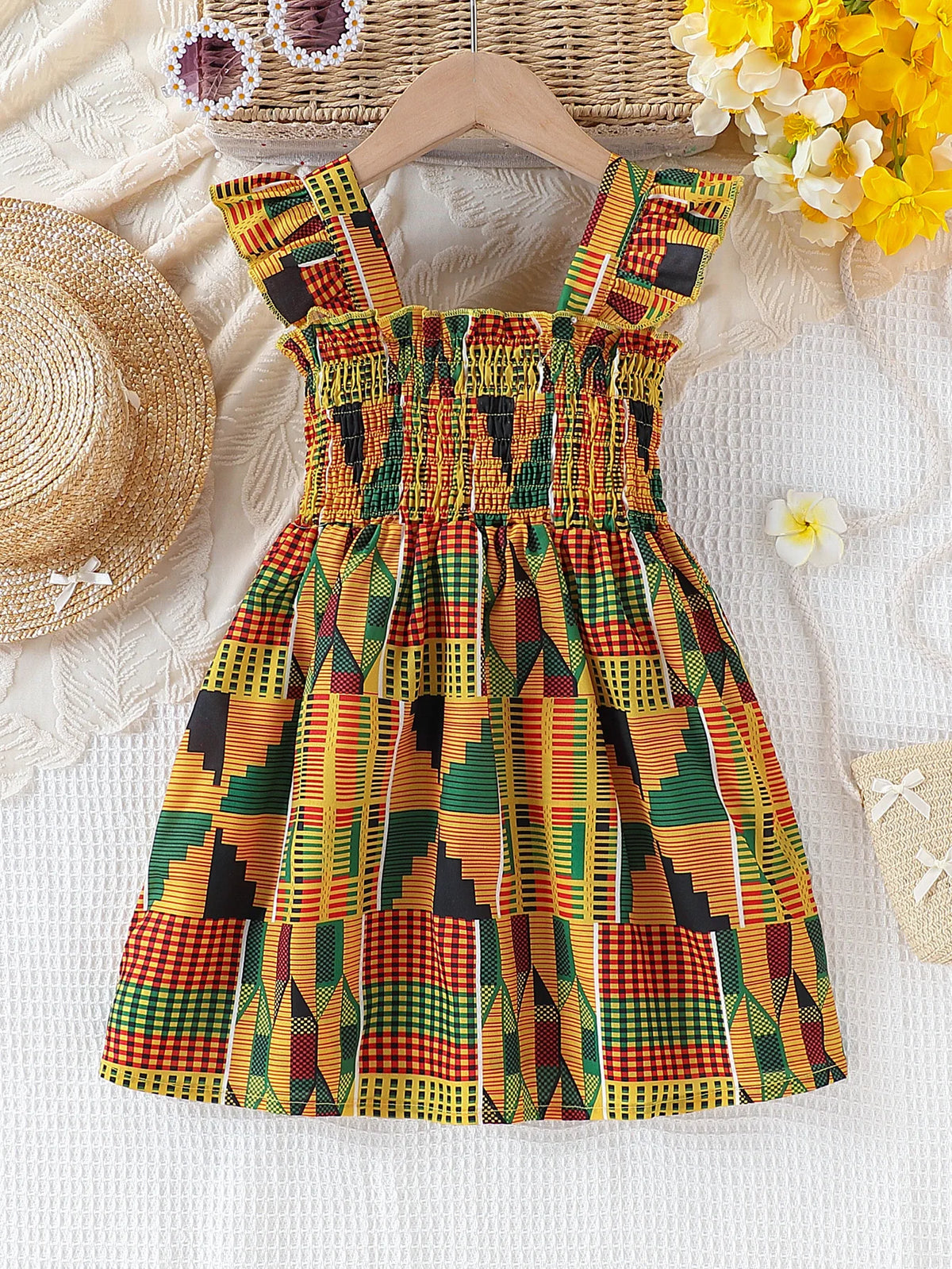 Girls' African Bohemian Dress, Ages 4–7