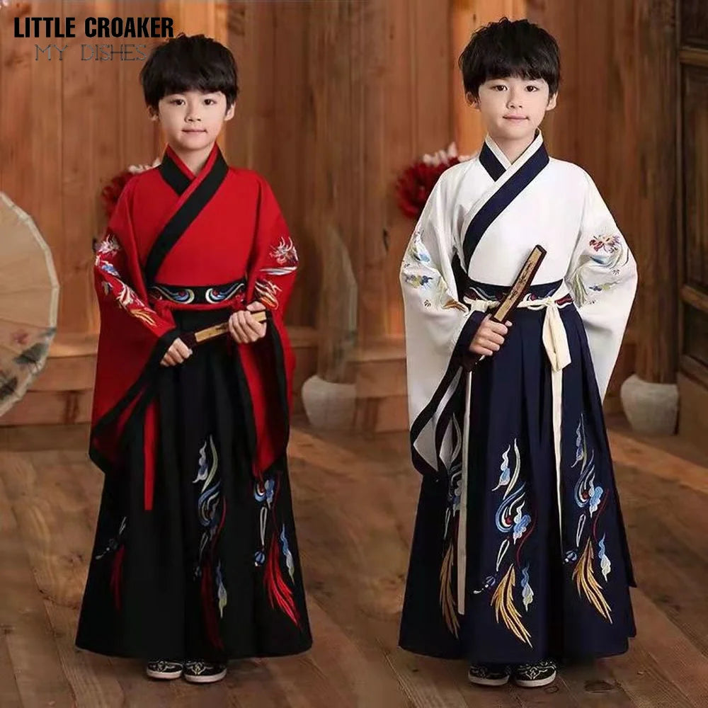 Boys Hanfu Stage Outfit Chinese Dress Baby Boy New Year Tang