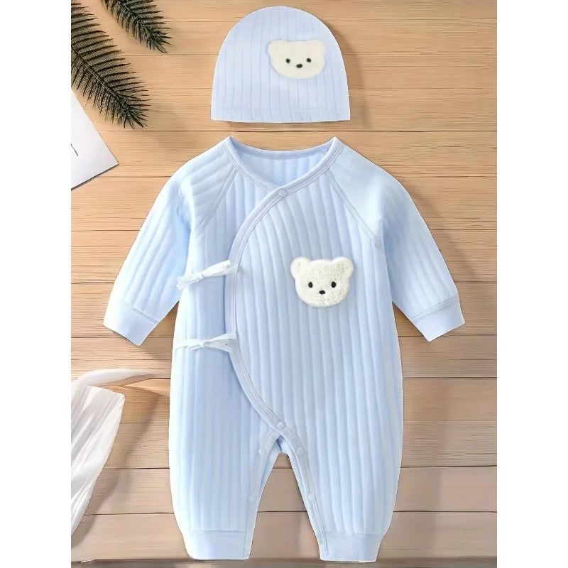 Cute Bear Baby Romper with Hat
