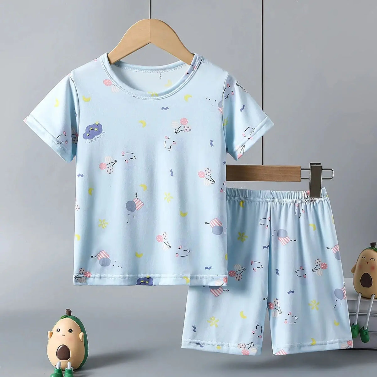 Cute Bear Print Shorts Pyjama Set