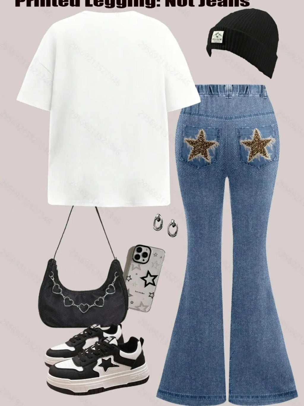 Girls' Two-Piece Casual Set: Short-Sleeve Crewneck T-Shirt a