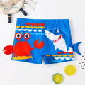 Boys Beach Trunks Toddler Boy Cartoon Crab And Shark Graphic