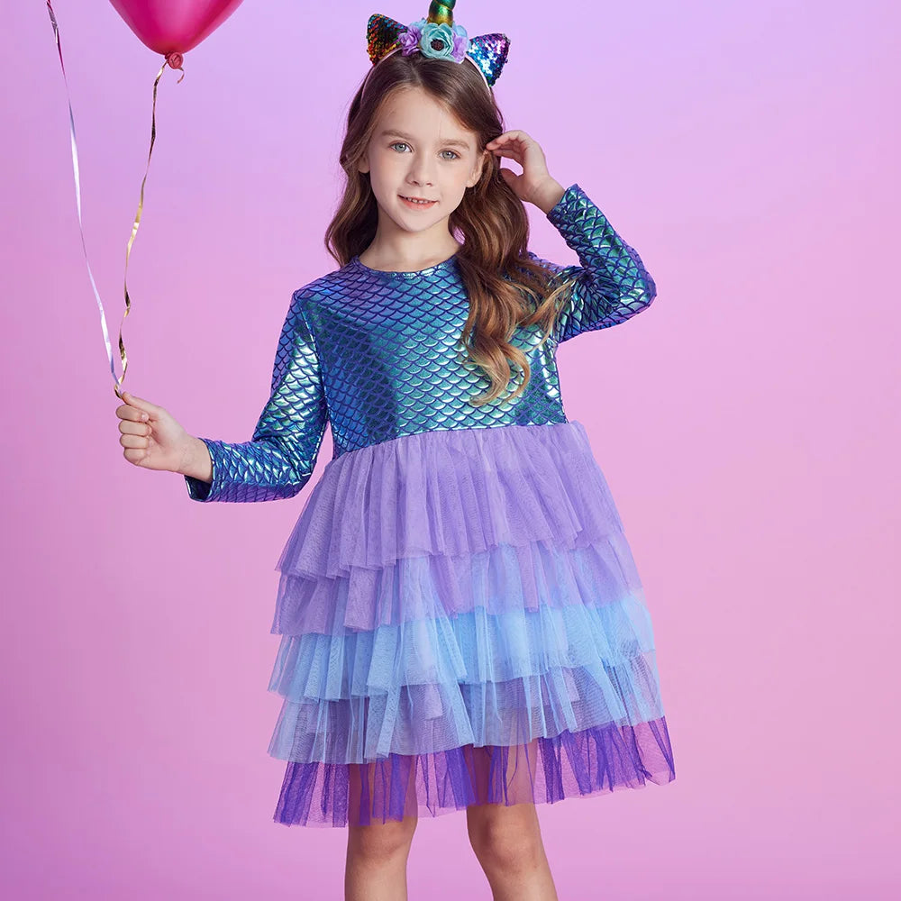 Mermaid Tulle Party Dress | Girls 3-12Y