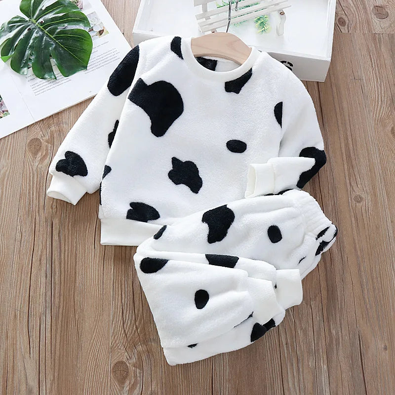 Children's Pajama Sets Bear Tops + Pants 2Pcs Kids Pajamas W
