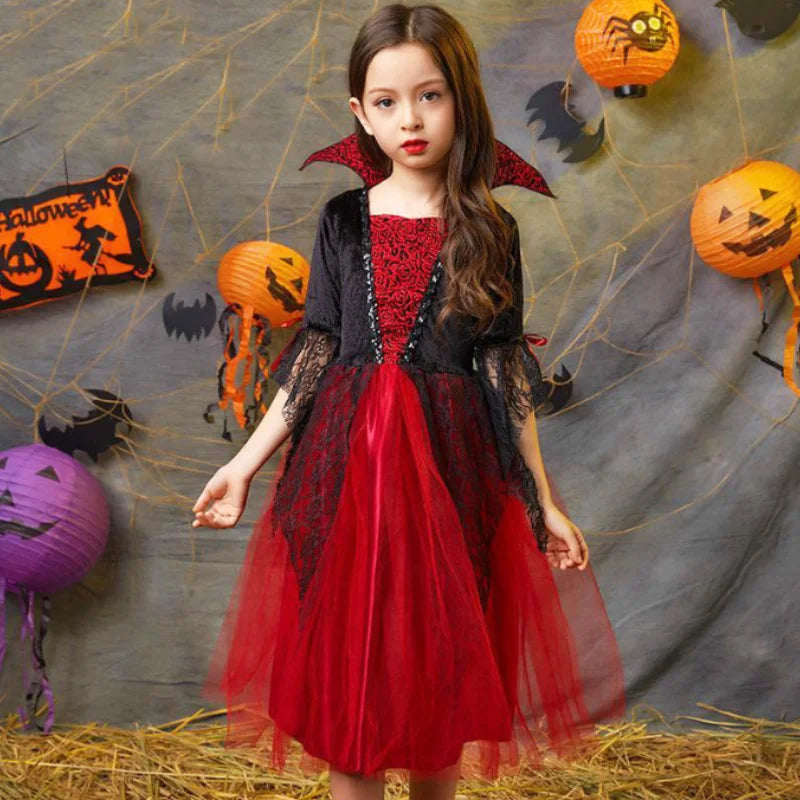 Halloween Girl Cosplay Vampire Dress For Kids Ghost Bride Va