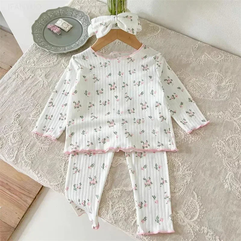 Floral Lace Pyjama Set | Girls Long Sleeve Sleepwear