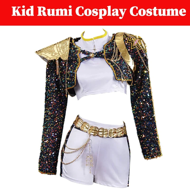 Kid Girls  Cosplay Kids Black Gloden Costume Chid Disguise P