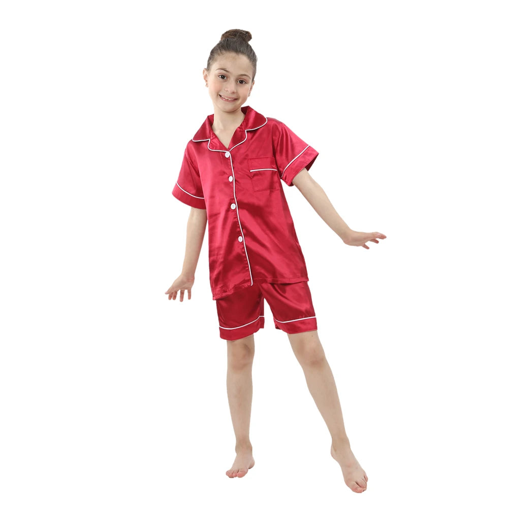 Silk Satin Pyjama Set for Kids | Ages 2-13