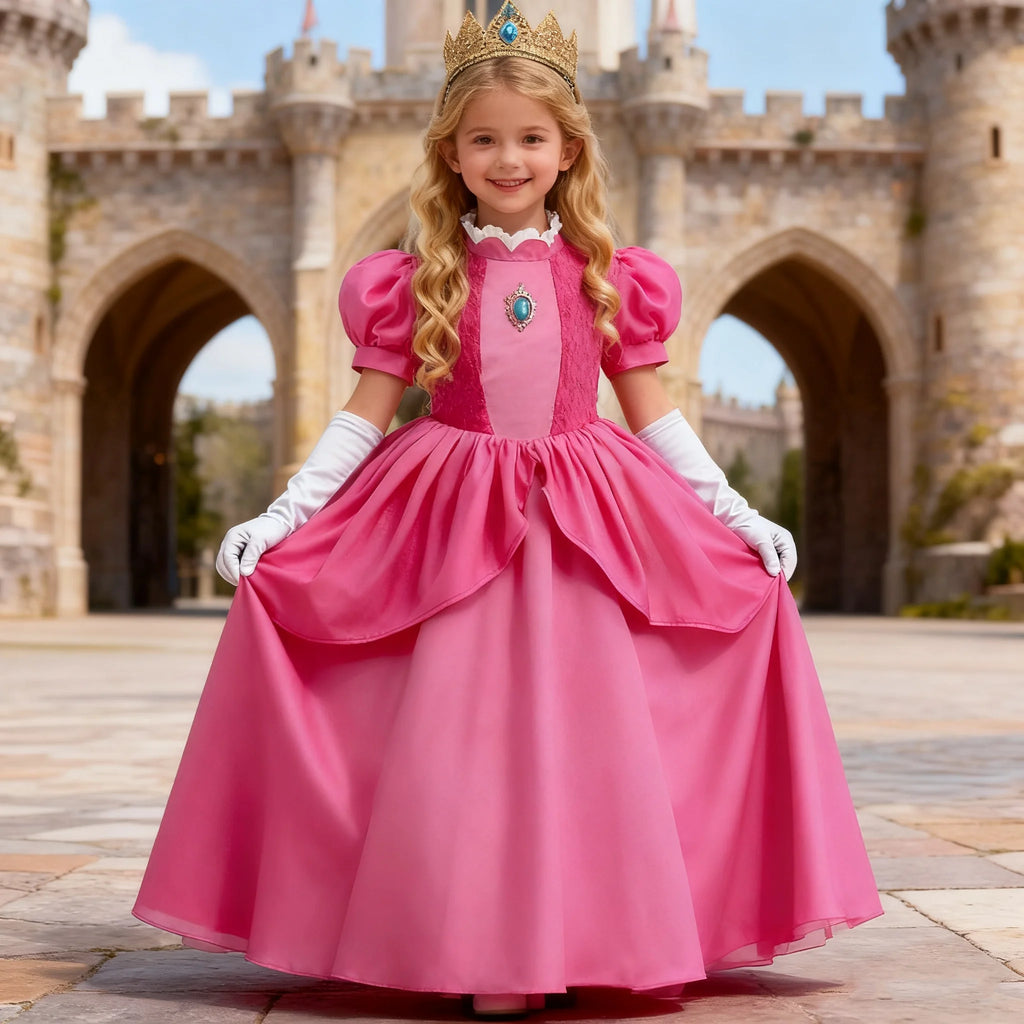 Peach Princess Ball Gown Costume Dress