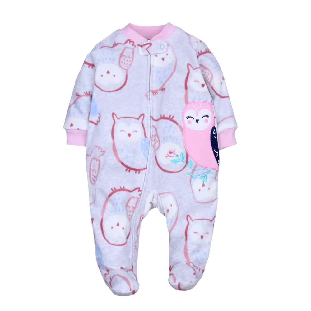 Cosy Animal Fleece Romper | Newborn–12 Months