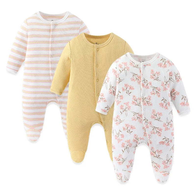 Kiddiezoom 3 Pcs/Lot Autumn Winter Unisex Cartoon Long Sleev