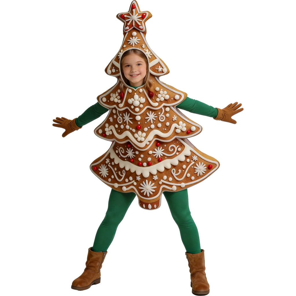 Christmas Gingerbread Santa Stage Performance Costume Ginger
