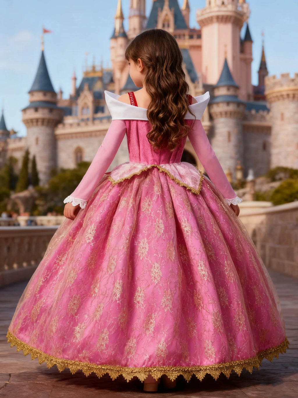 Girl Aurora Princess Dress Children Luxurious Cosplay Costum