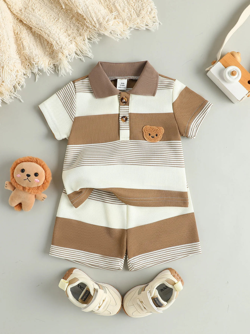 Children’s Summer New Arrival Boys’ Regular Striped Teddy Be