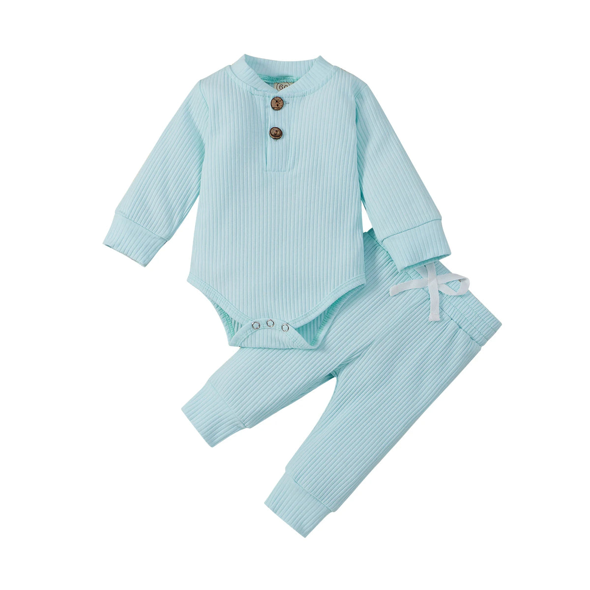 Infant Newborn Baby Girl Boy Spring Autumn Ribbed/Plaid Soli