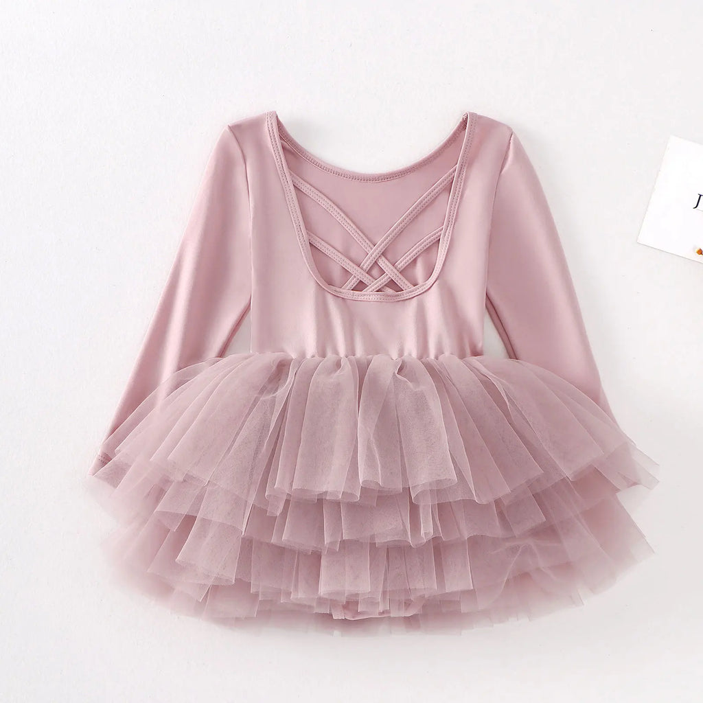 Baby Girl Princess Tutu Dress Long Sleeves Infant Toddler Pu